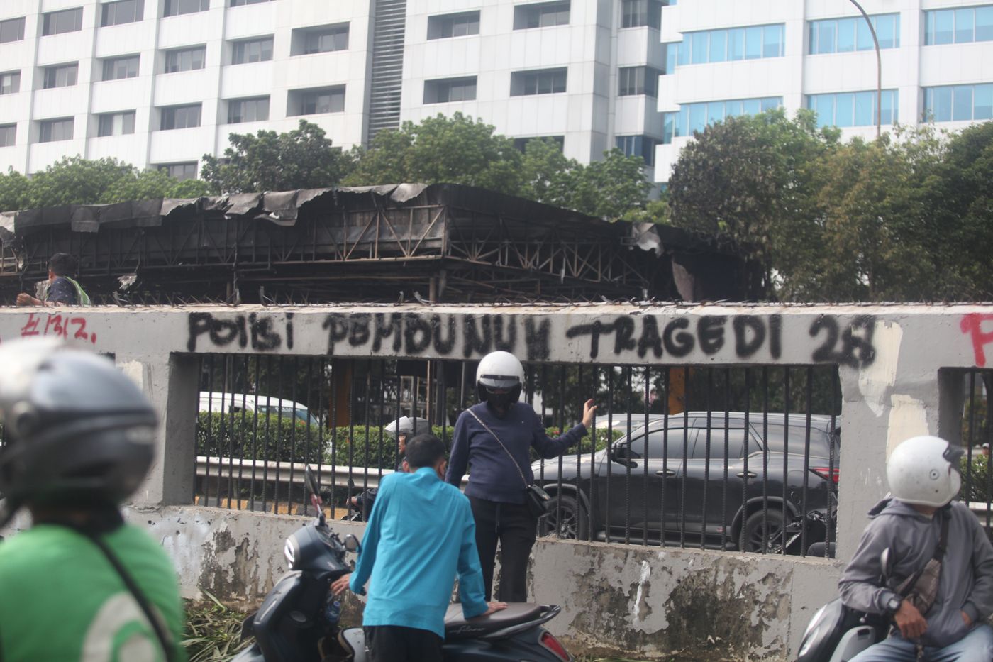 Ilustrasi kawasan DPR/MPR di Jakarta, pasca demo.