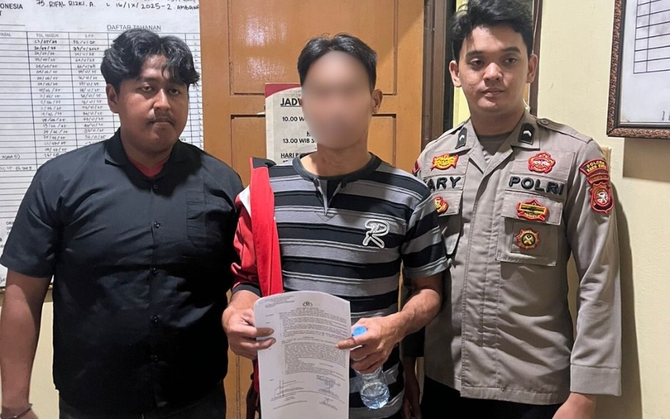 AMANKAN: Polres Kubu Raya berhasil mengamankan LL, pelaku KDRT yang menganiaya istrinya di depan anak mereka.