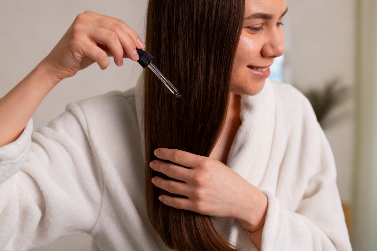 Ilustrasi perawan rambut sehat.
