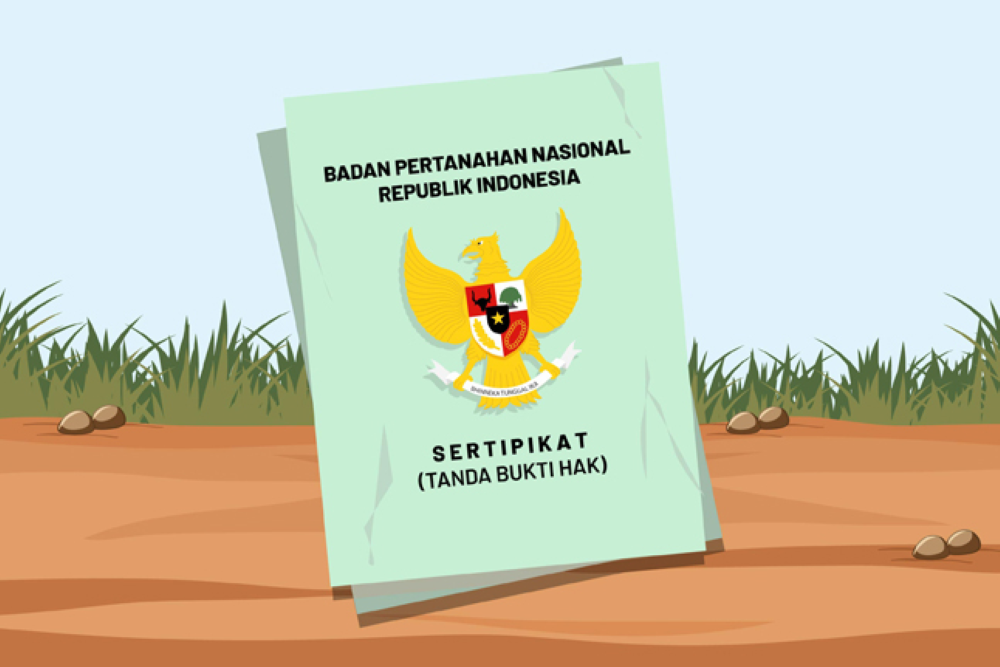 Ilustrasi sertifikat tanah.
