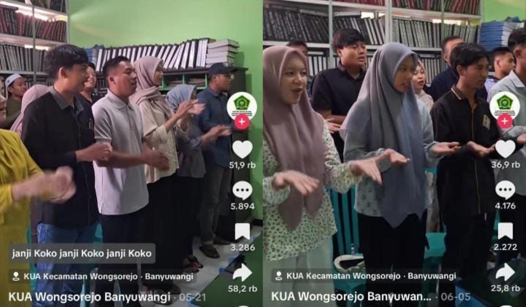 Tepuk sakinah yang viral di media sosial Tik Tok.