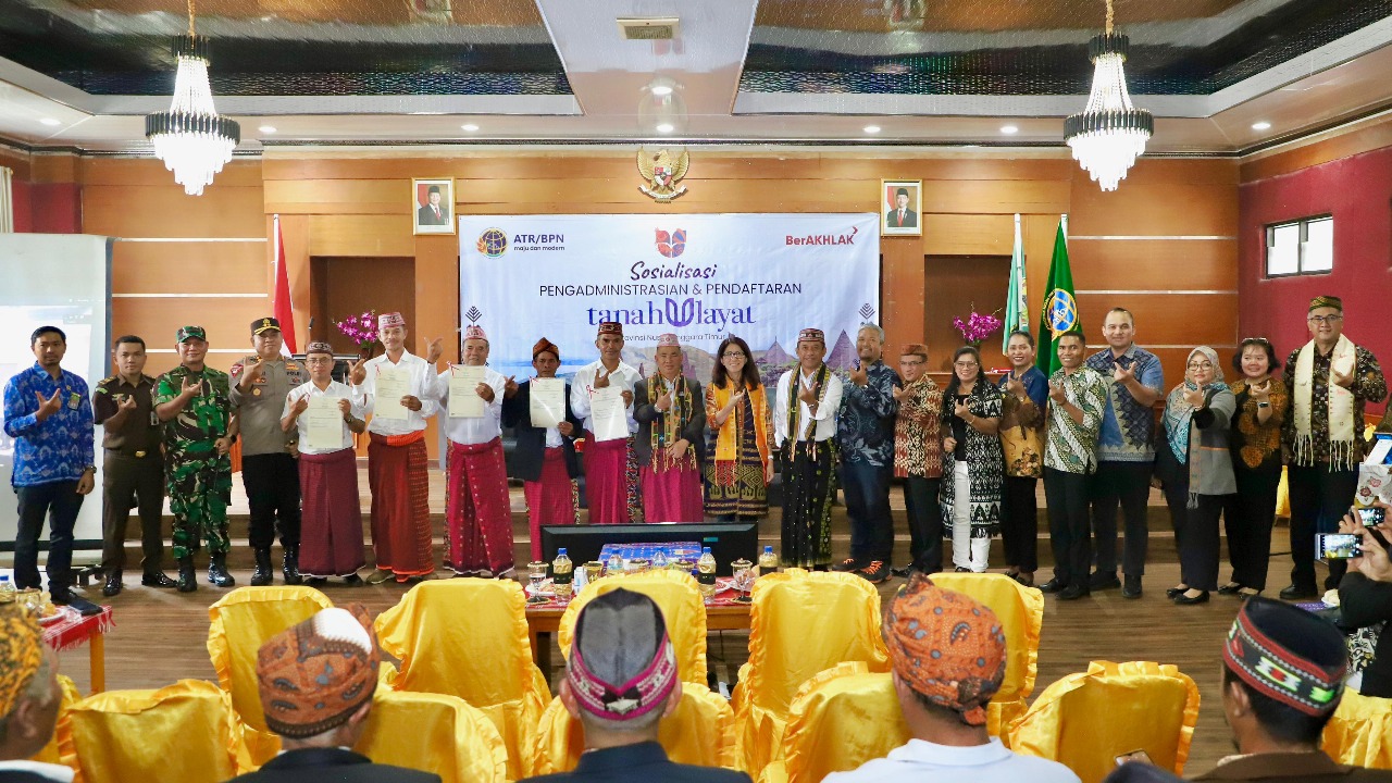 Sosialisasi Pengadministrasian dan Pendaftaran Tanah Ulayat yang berlangsung di Desa Tandula Jangga, Kabupaten Sumba Timur, pada Kamis (18/09/2025).