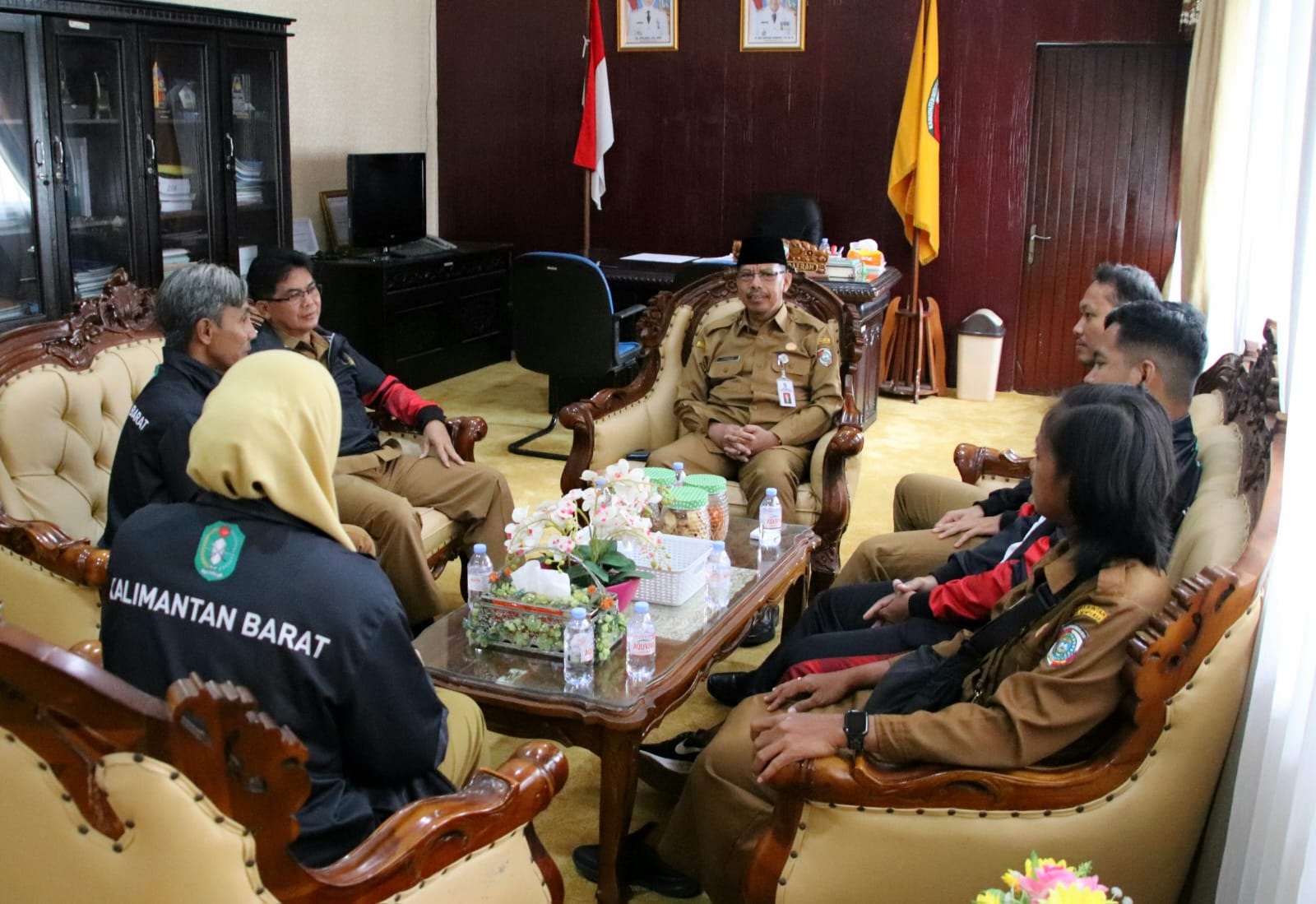 AUDIENSI: Kontingen Pornas Korpri dari Mempawah audiensi ke Sekda.