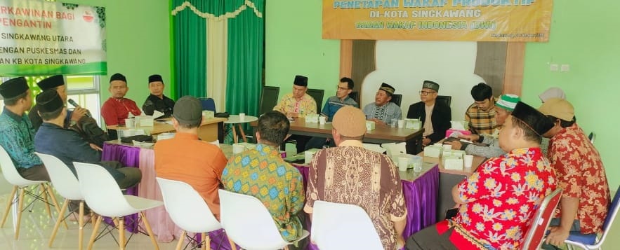 KUA Singkawang Utara menjadi tempat berlangsungnya Rapat Koordinasi (Rakor) Rencana Penetapan Lokasi Wakaf Produktif