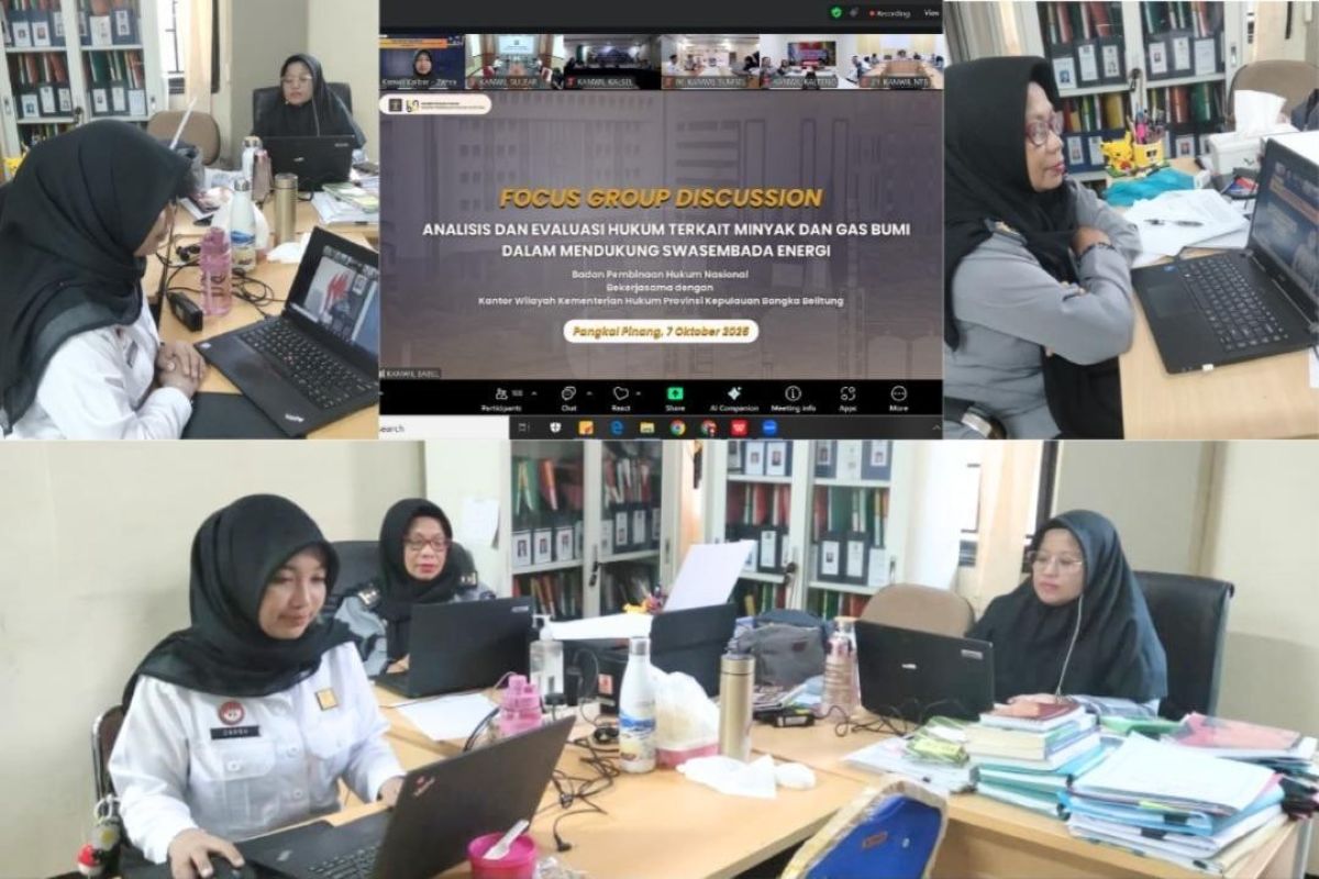 Kolase Kanwil Kemenkum Kalbar mengikuti FGD Online pada Selasa (7/10).