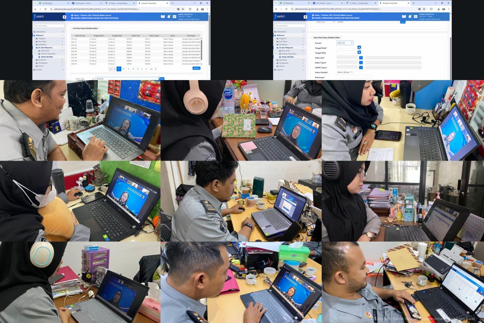 Kanwil Kemenkum Kalbar mengikuti asistensi setup likuidasi Satker eks Kemenkumham secara virtual pada Selasa (7/10).
