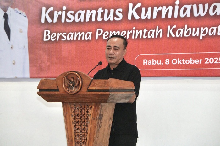 RAMAH-TAMAH: Wakil Gubernur Krisantus Kurniawan saat ramah-tamah dengan forkopimda dan jajaran Pemkab Kayong Utara, Rabu (8/10).