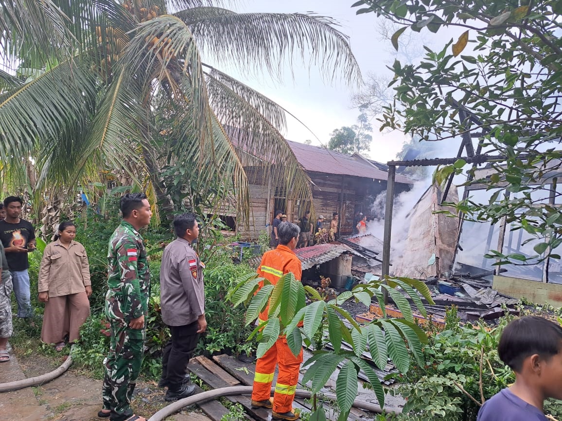 TERBAKAR: Rumah warga di Sekura terbakar, kerugian capai ratusan juta.