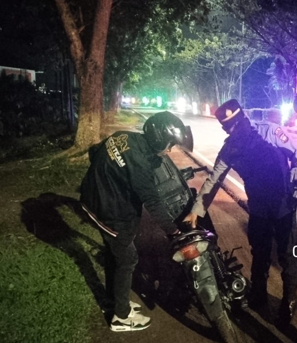 PATROLI: Patroli dilakukan secara menyeluruh di sejumlah titik rawan yang kerap menjadi lokasi favorit para pelaku balap liar.