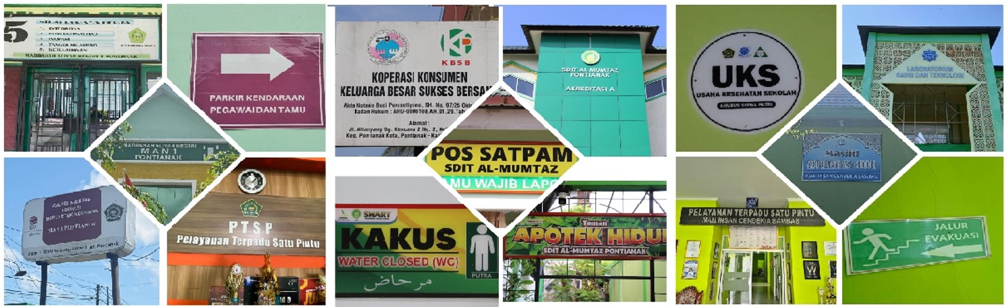 Beberapa praktik baik pengutamaan bahasa negara dalam wajah bahasa sekolah.