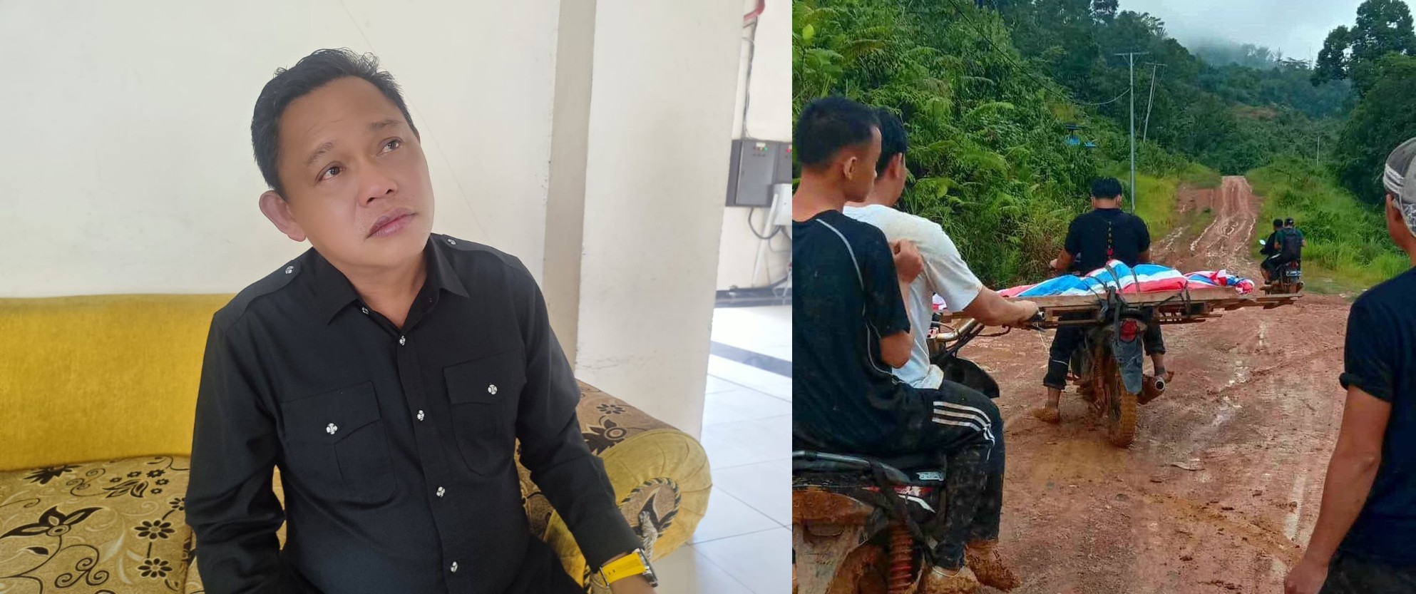 Fransiskus Ason dan kondisi jalan rusak.