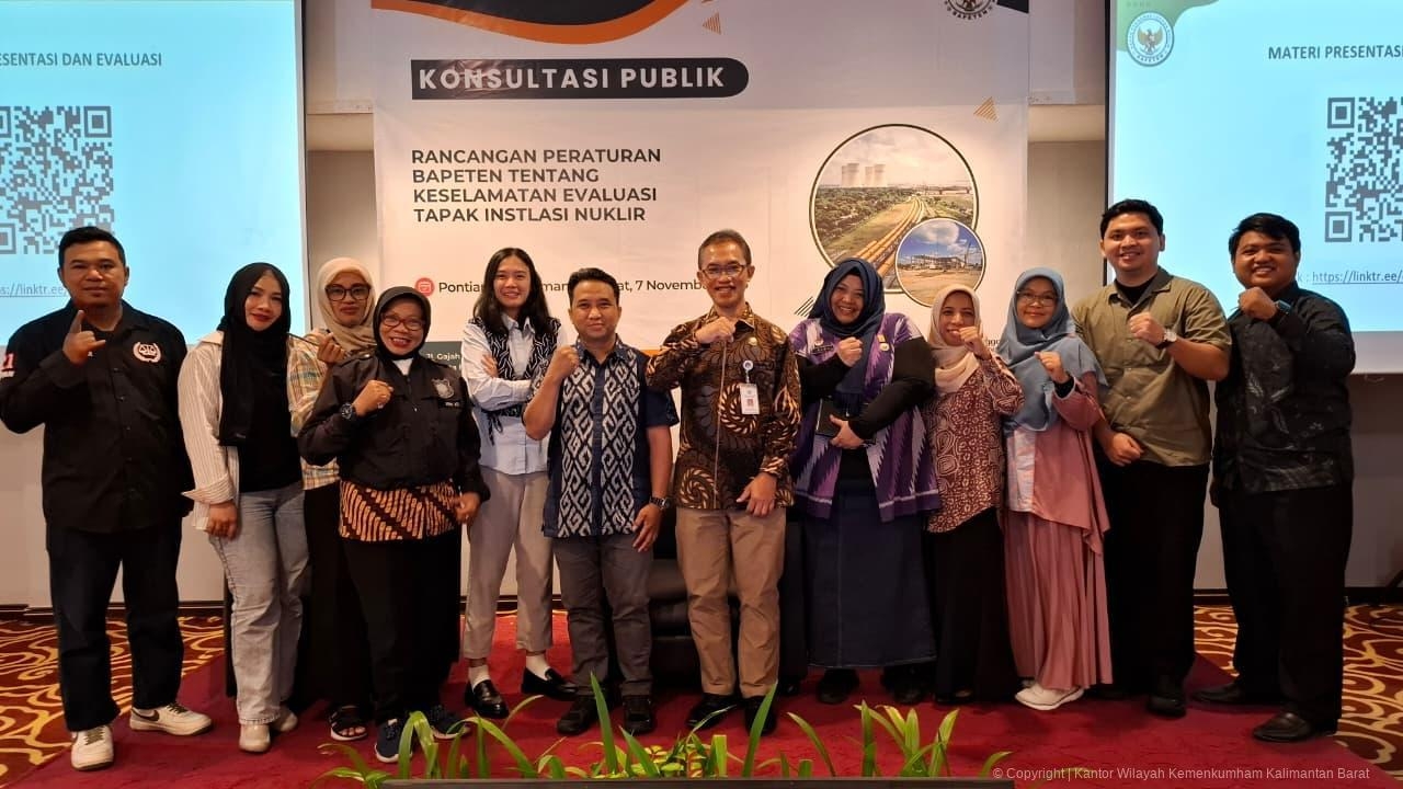Kanwil Kemenkum Kalbar menghadiri konsultasi publik penyusunan rancangan peraturan Bapeten pada Jumat (7/11).