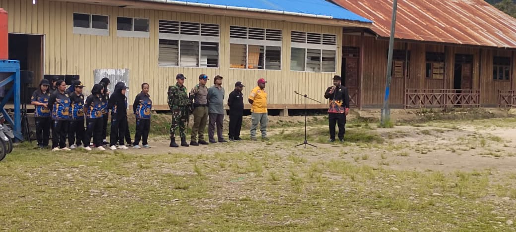 Satgas Korpasgat bersama aparat gabungan dan pemerintah setempat menggelar sosialisasi pencegahan PEKAT di Oksibil, Papua Pegunungan.