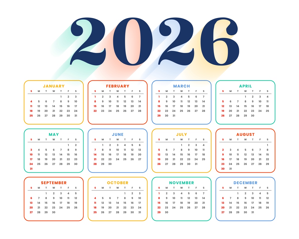 Ilustrasi kalender 2026, ada banyak long weekend. 