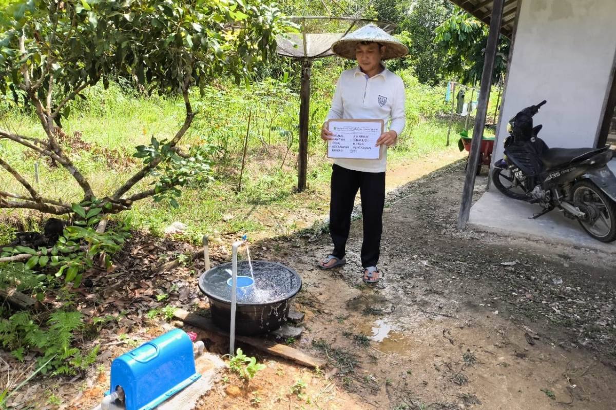 Proyek pembangunan SPAM di salah satu Desa di Kapuas Hulu mulai rampung.