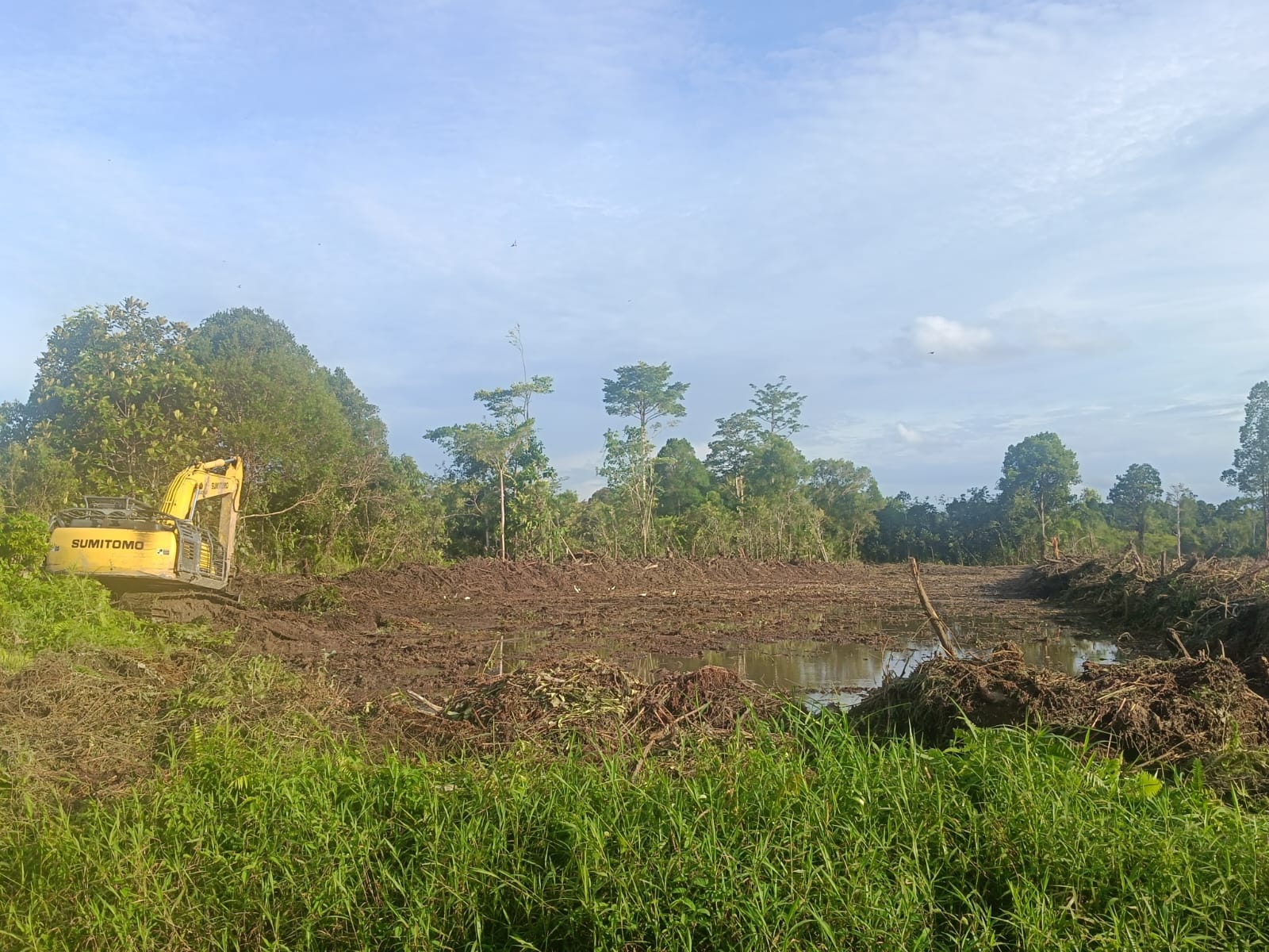 Lokasi cetak sawah rakyat (CSR) di salah satu desa sasaran di Kapuas Hulu.