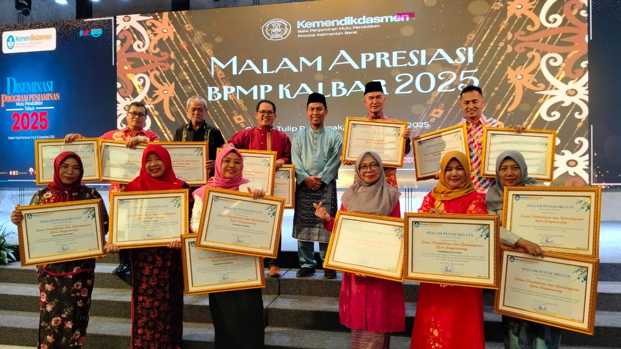 BPMP AWARD: Disdikbud Singkawang raih prestasi gemilang dalam Malam Apresiasi Balai Penjaminan Mutu Pendidikan (BPMP) Award Tahun 2025