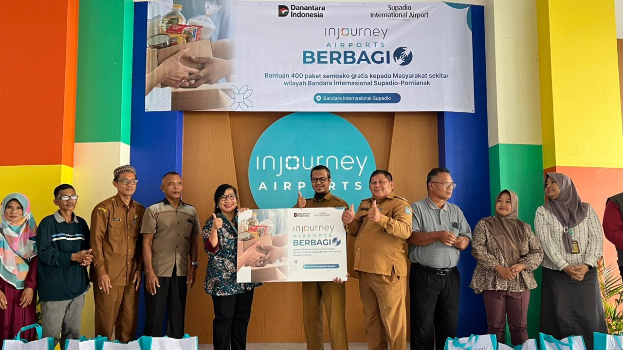 PT Angkasa Pura Supadio Salurkan 400 Paket Sembako Gratis untuk Masyarakat Kubu Raya.