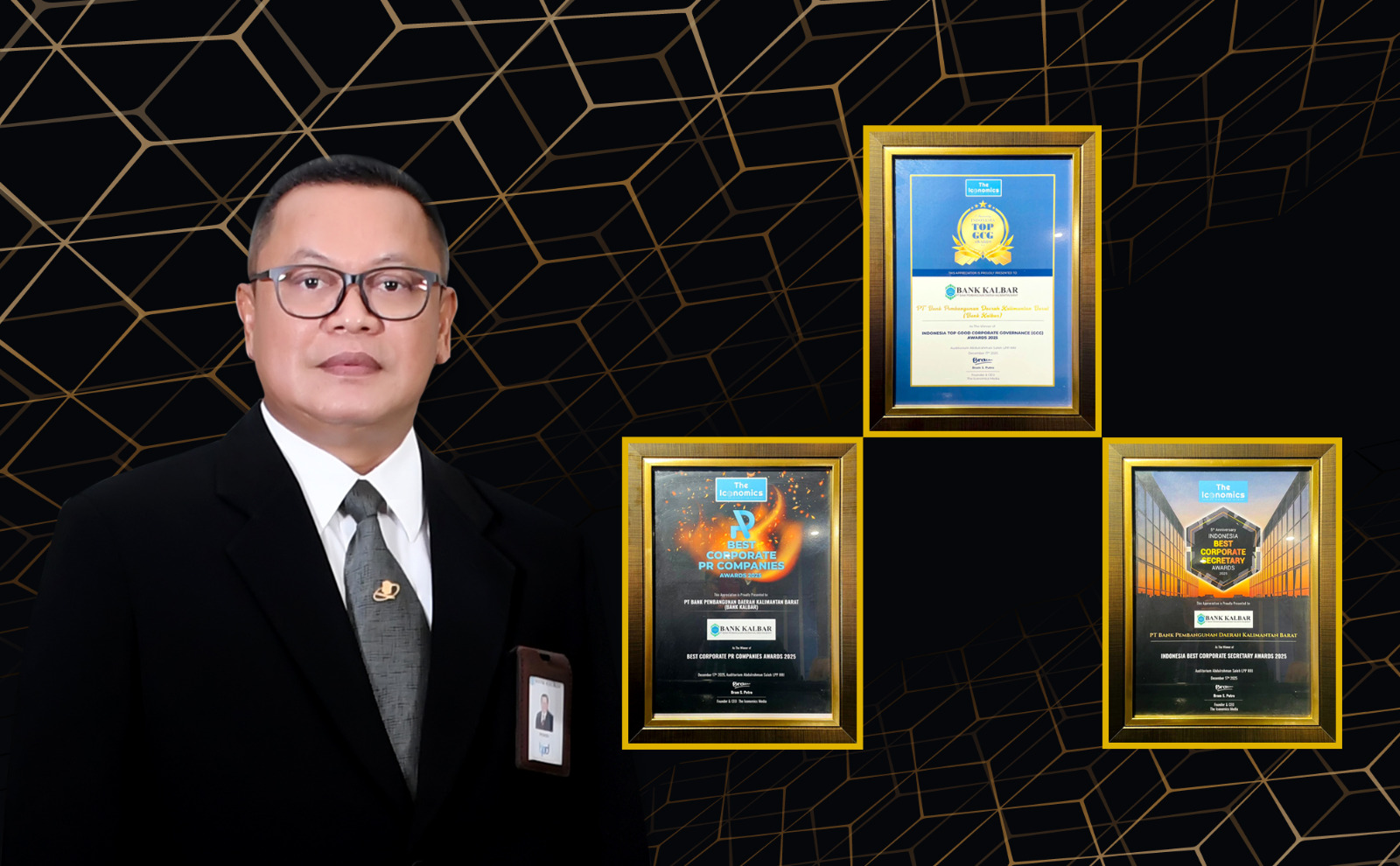 Direktur Bank Kalar, Rokidi. Bank Kalbar raih tiga penghargaan nasional 2025, menegaskan komitmen tata kelola unggul dan reputasi berkelas nasional.