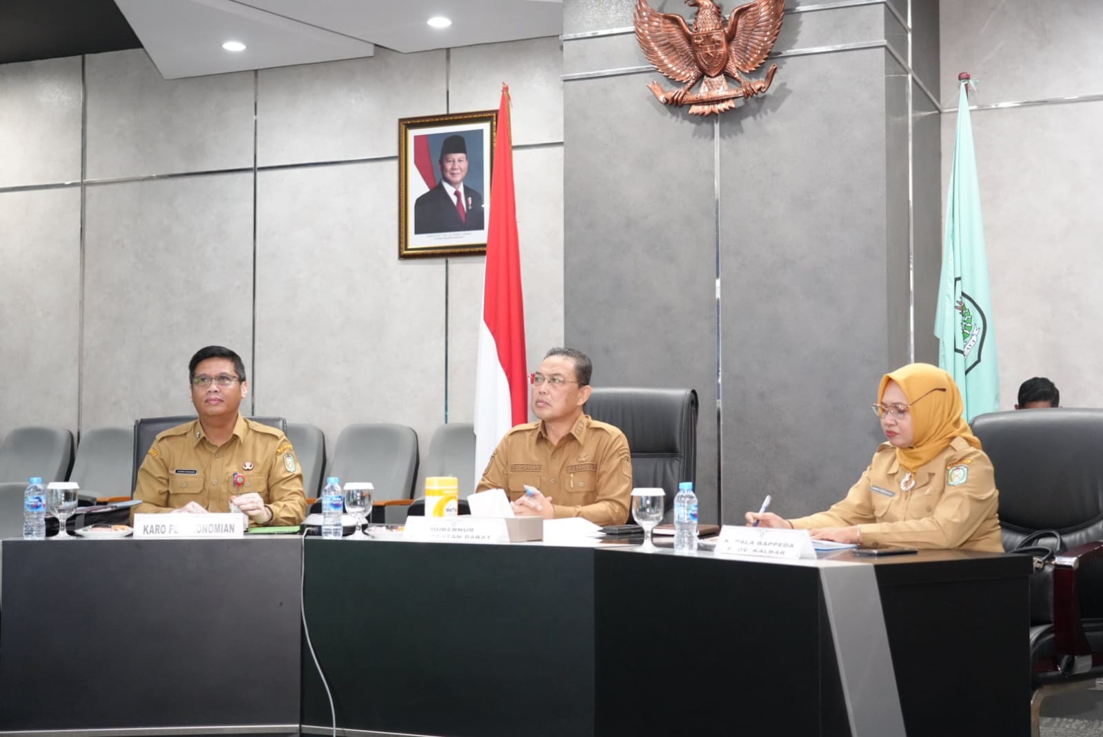 RAKOR: Gubernur Ria Norsan saat mengikuti Rapat Koordinasi Pengendalian Inflasi bersama Kementerian Dalam Negeri, Kementerian Pertanian, Badan Pangan Nasional (Bapanas), serta Satgas Pangan pusat seca