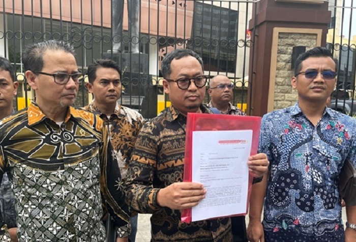 UNJUK RASA: Forum Solidaritas Hakim Ad Hoc saat penyampaian aksi di Polda Metro Jaya beberapa waktu lalu.