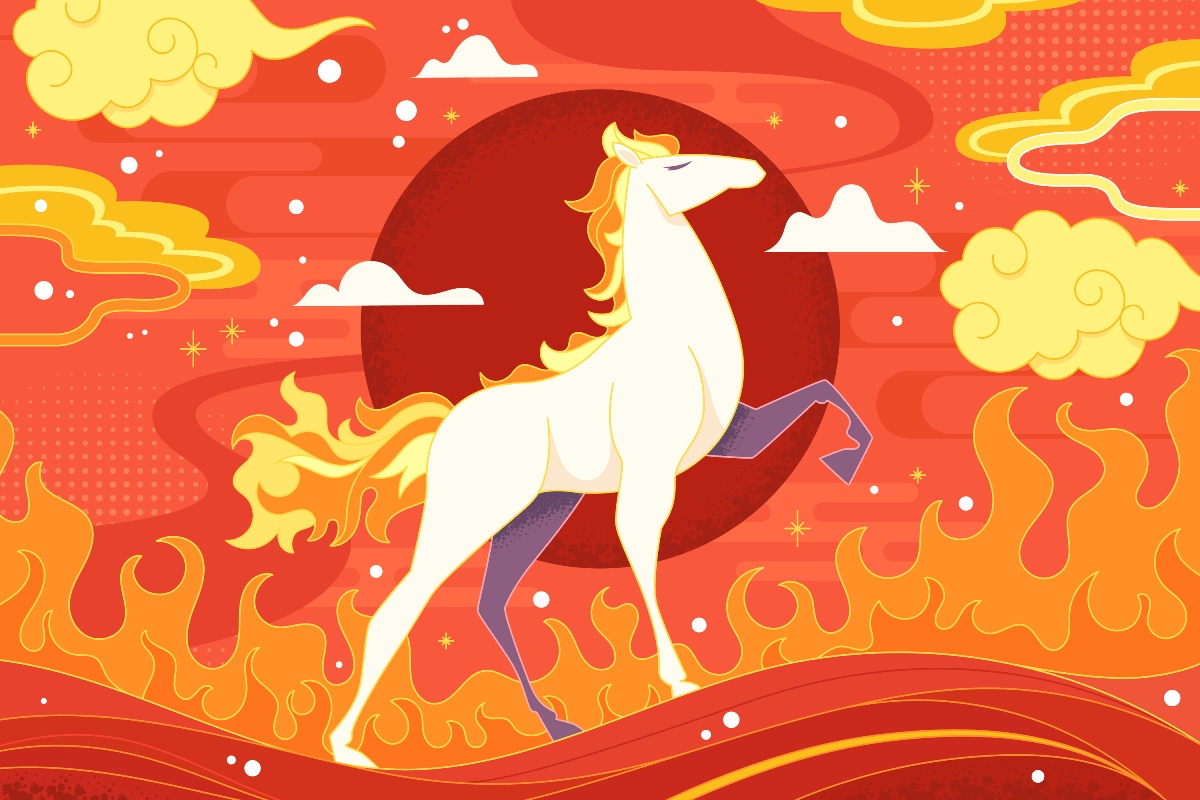 Ilustrasi Shio Kuda Api.