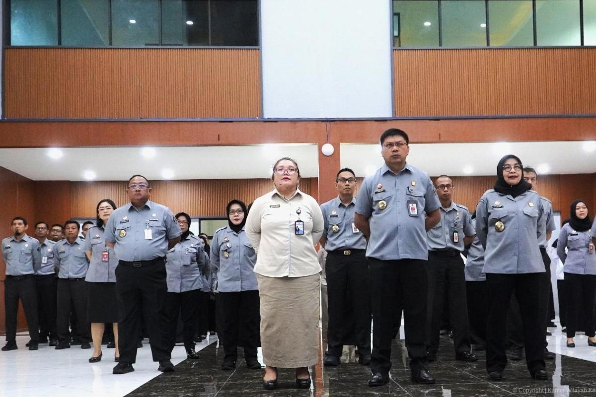 Kanwil Kemenkum Kalbar menggelar apel awal tahun 2026 secara virtual pada Senin (12/1).