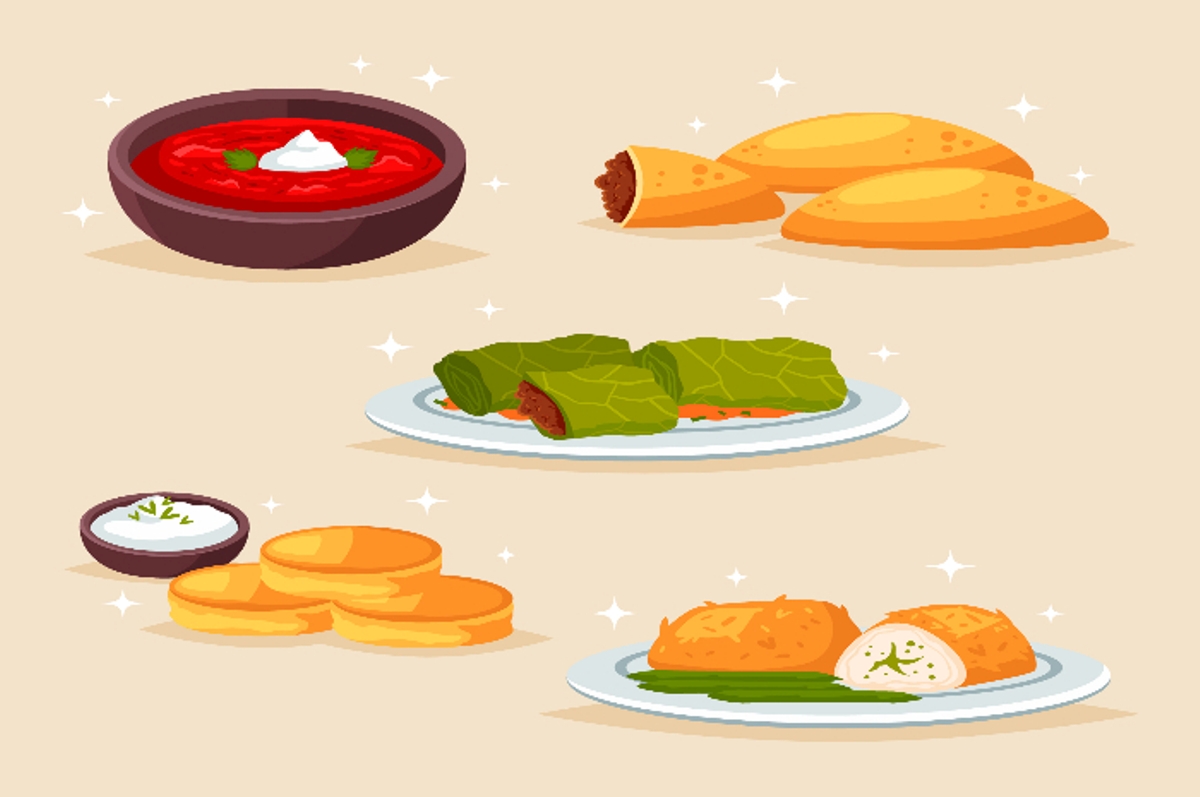 ilustrasi makanan khas Pontianak.
