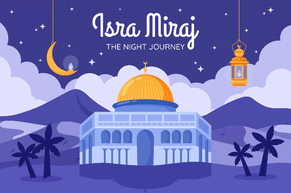 ilustrasi malam Isra Miraj.
