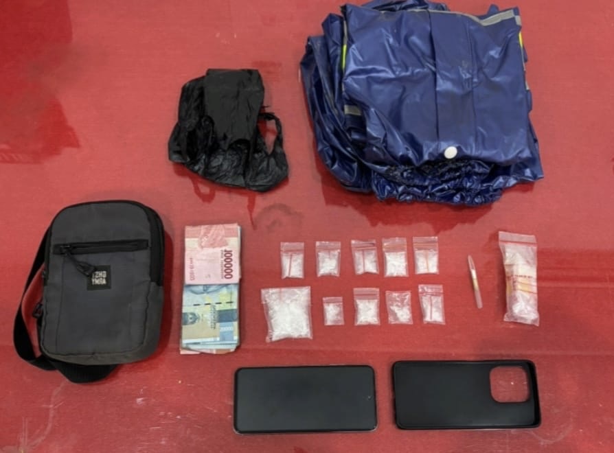 SITA : Polisi berhasil menyita barang bukti sabu dari pelaku YAP (33).
