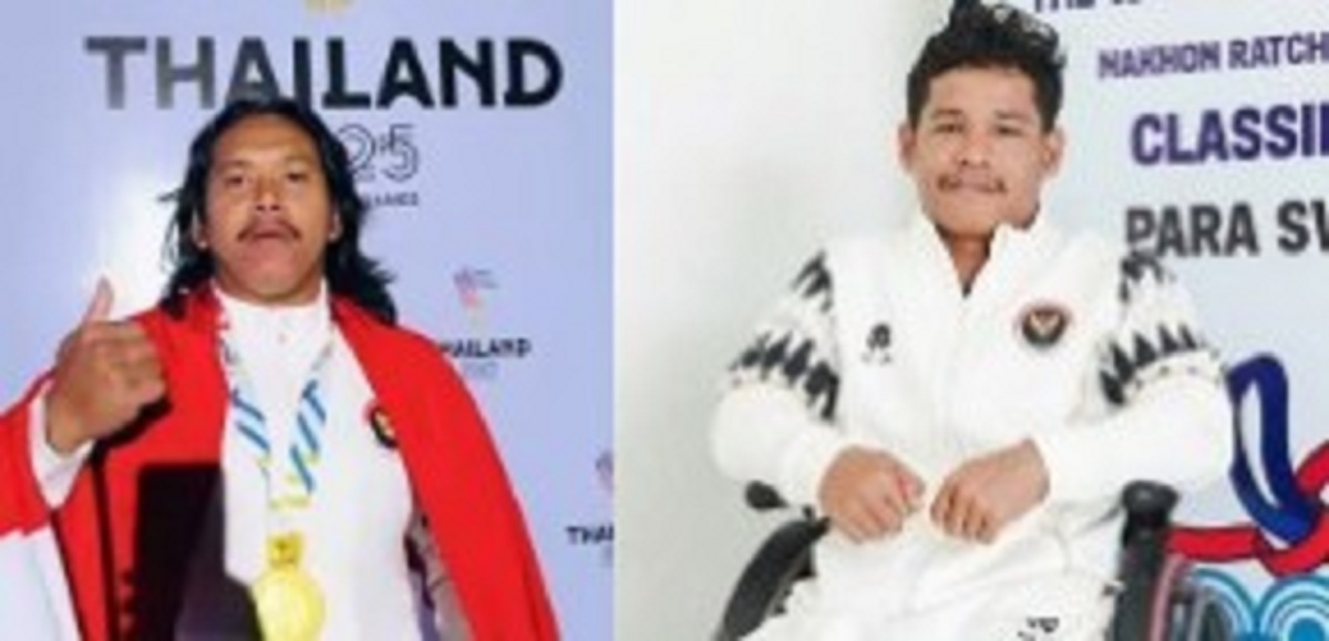 DARI KALBAR: Fauzi Purwolaksono (Kiri) dan Januari (Kanan), atlet disabilitas asal Kalbar, sukses meraih emas di ASEAN Para Games 2025 Thailand.