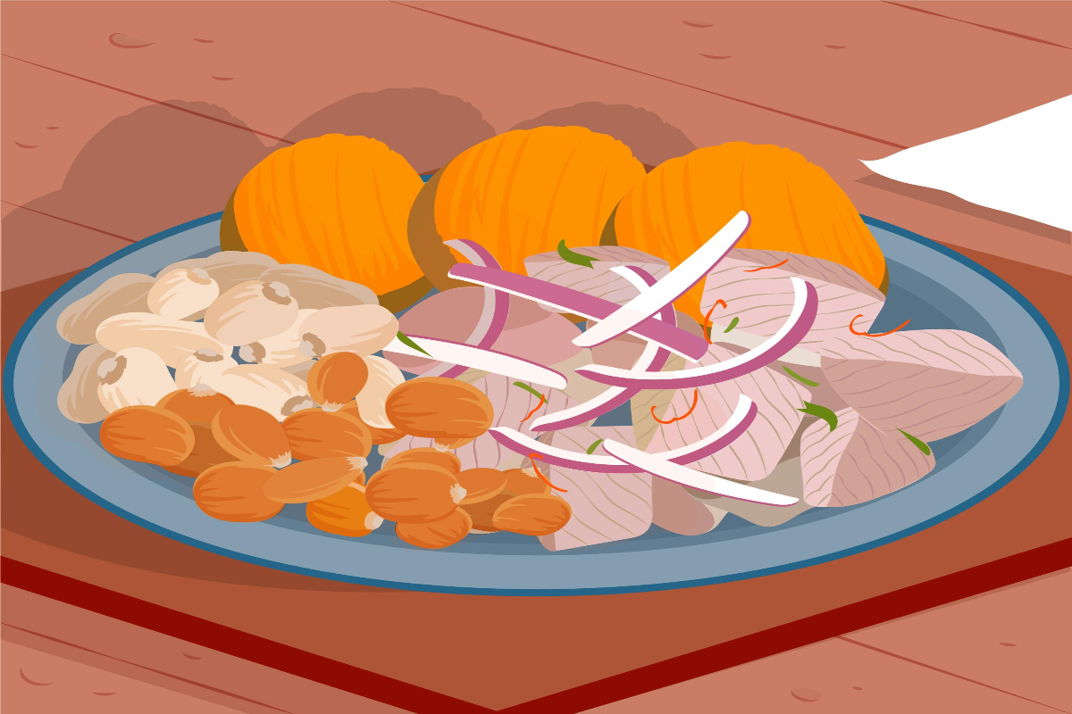 Ilustrasi makanan khas Kabupaten Sintang.
