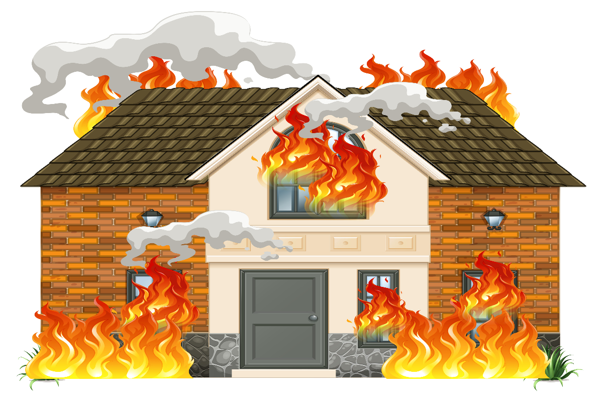 ilustrasi kebakaran rumah.