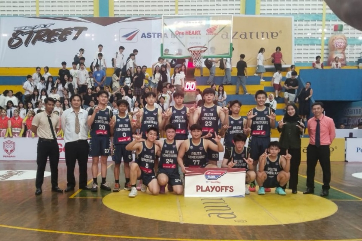 Tim putra SMA Pelita Cemerlang Pontianak masuk ke babak Play-off Honda DBL with kopi good day 2026 West Kalimantan.