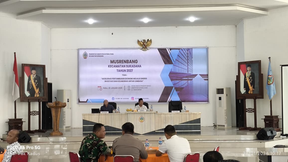MUSREMBANG : Kegiatan musyawarah Perencanaan Pembangunan (Musrenbang) Kecamatan Sukadana dalam rangka penyusunan Rencana Kerja Pemerintah Daerah (RKPD) Tahun Anggaran 2026 di aula pendopo Bupati Kayon