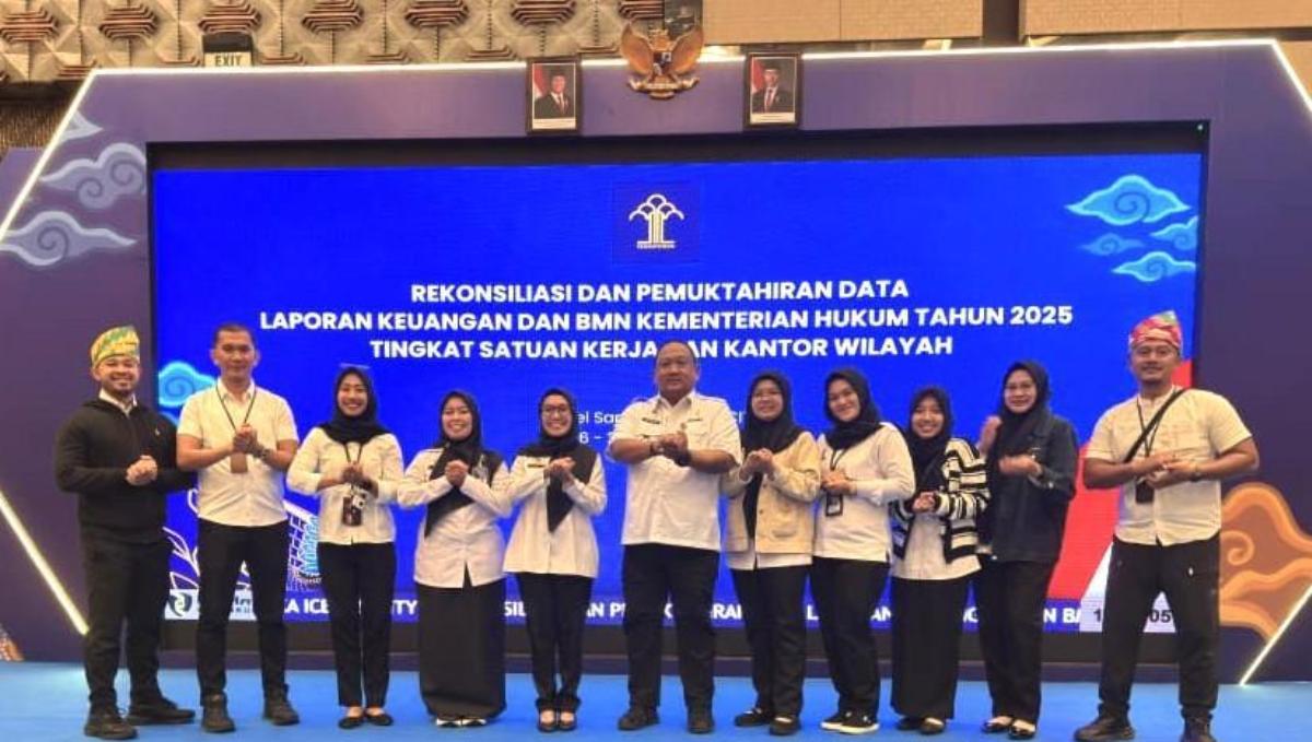 Kanwil Kemenkum Kalbar mengikuti kegiatan rekonsiliasi pemutakhiran data laporan keuangan dan BMKG pada Rabu (28/1).