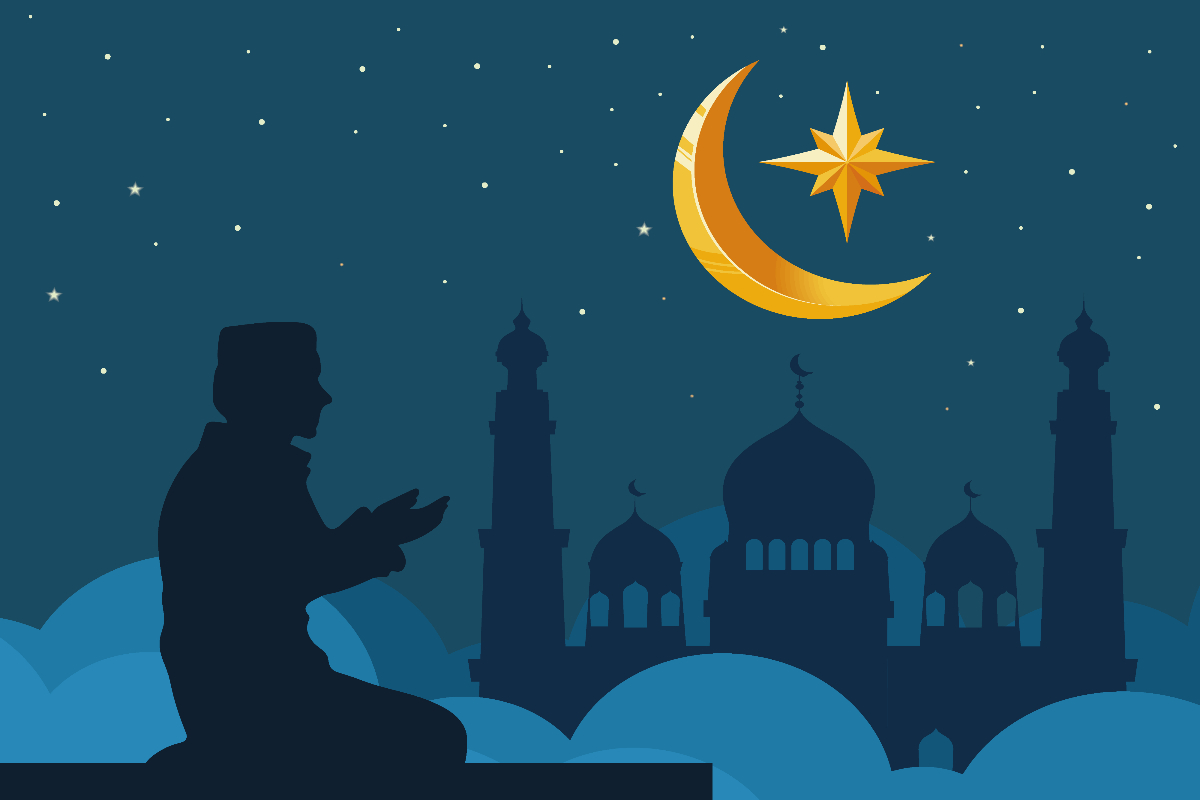 Ilustrasi memperbanyak ibadah di malam Nisfu Syaban.