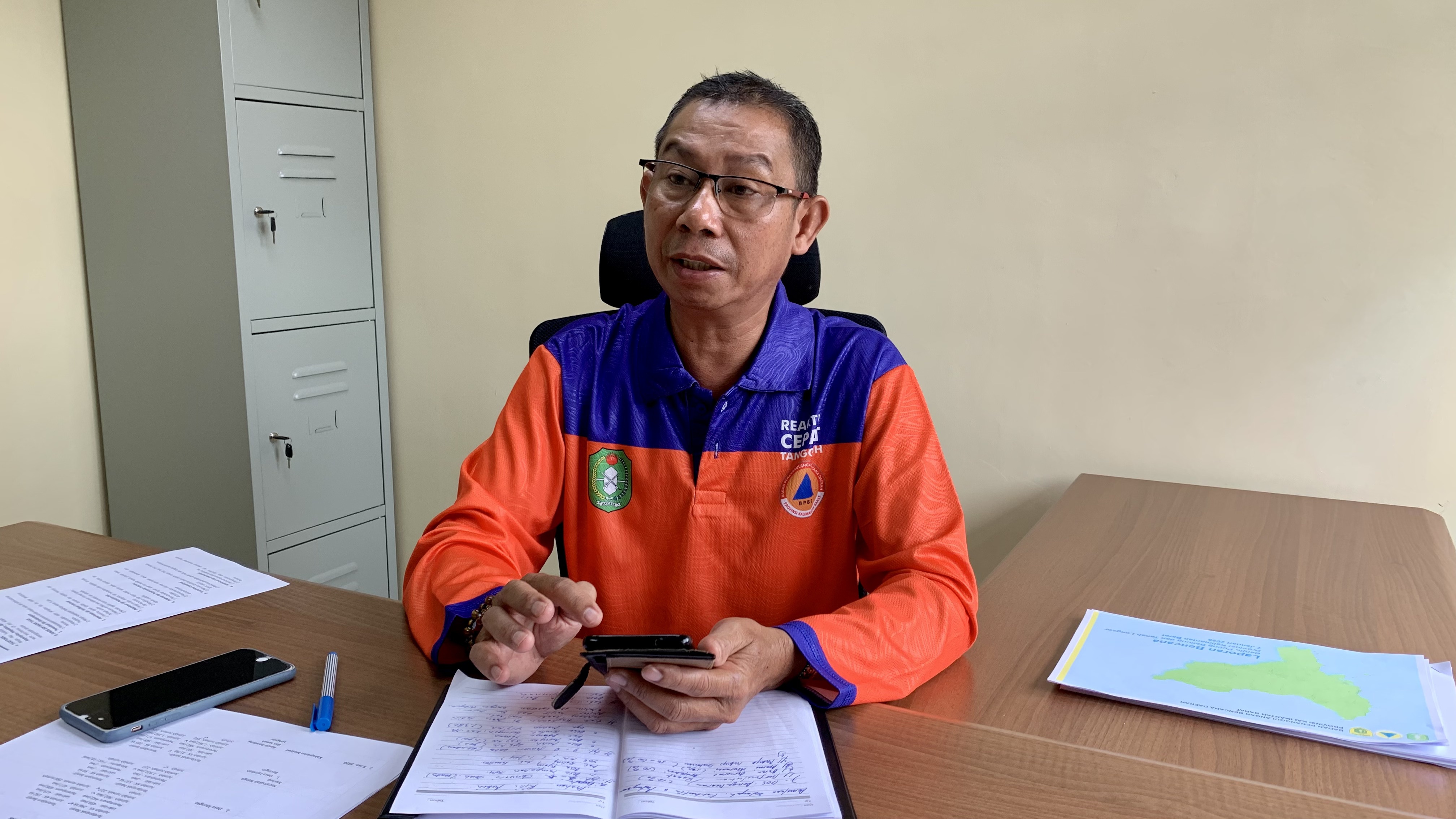 Koordinator Harian Pusat Pengendalian Operasi (Pusdalops) Penanggulangan Bencana, Badan Penanggulangan Bencana Daerah (BPBD) Kalbar, Daniel.