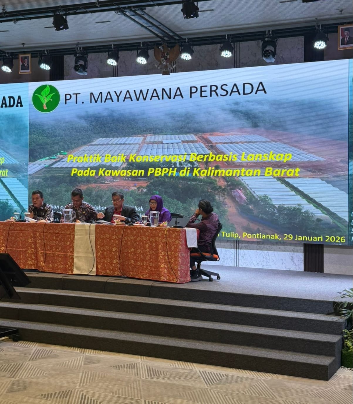 Diskusi Praktik Baik Konservasi Berbasis Lanskap di kawasan PBPH Kalimantan Barat oleh PT Mayawana Persada, digelar di Pontianak, 29 Januari 2026.
