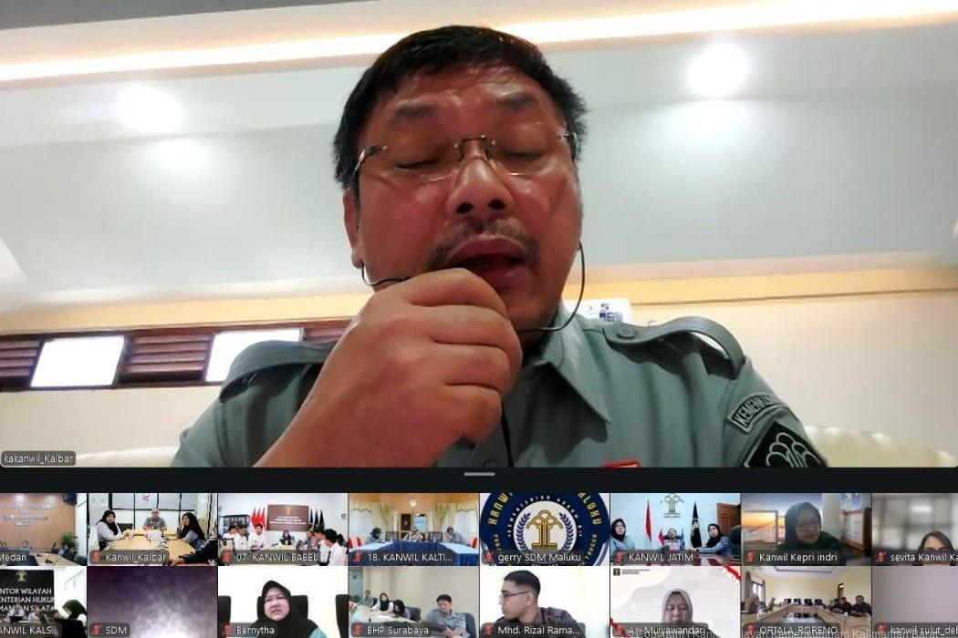 Kanwil Kemenkum Kalbar menggelar evaluasi penerapan pola kerja fleksibel pada Selasa (3/2).
