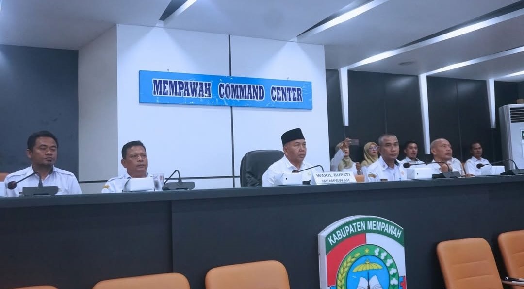 SATGAS: Rapat Satuan Tugas Saber Pelanggaran Harga, Keamanan, dan Mutu Pangan Tahun 2026 secara virtual di Gedung Mempawah Command Center, Rabu (4/2).