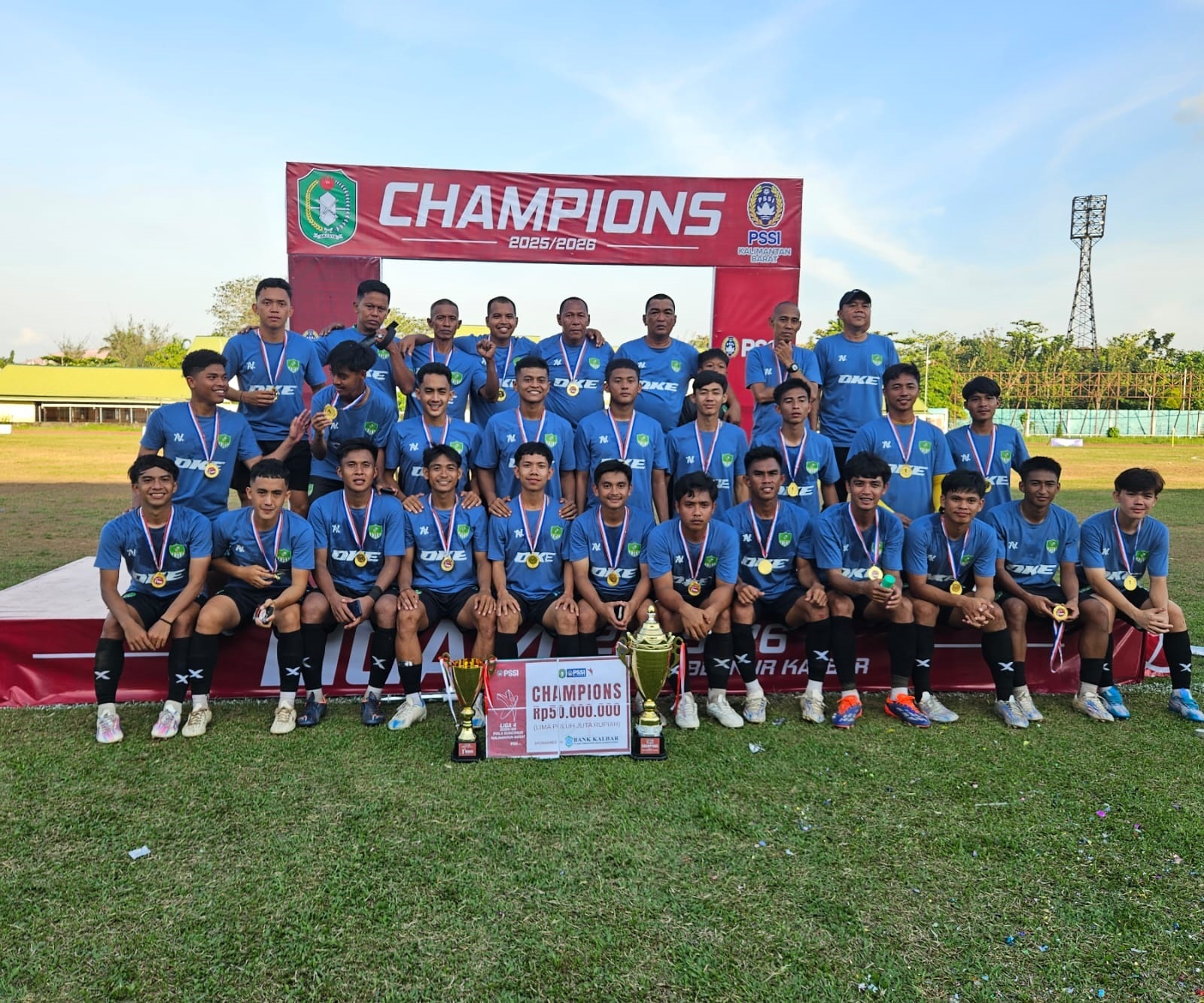 Persiwah Mempawah usai menang 2-0 atas PS Kubu Raya dalam Final Liga 4 Zona Kalbar, Minggu (8/2/2026).