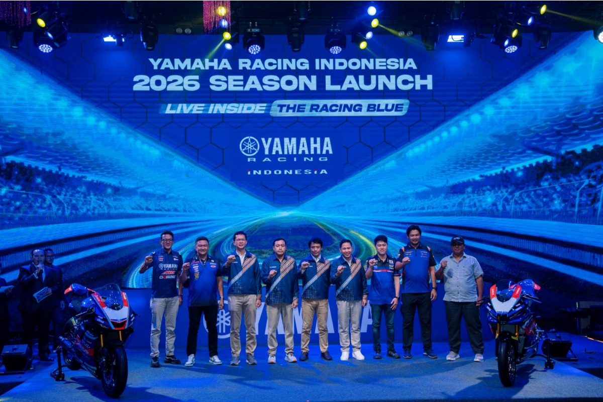 Peluncuran Tim dan rider Yamaha yang akan berkompetisi di kejuaraan nasional, dan formasi tahun 2026 di jakarta pada Jumat (27/2).