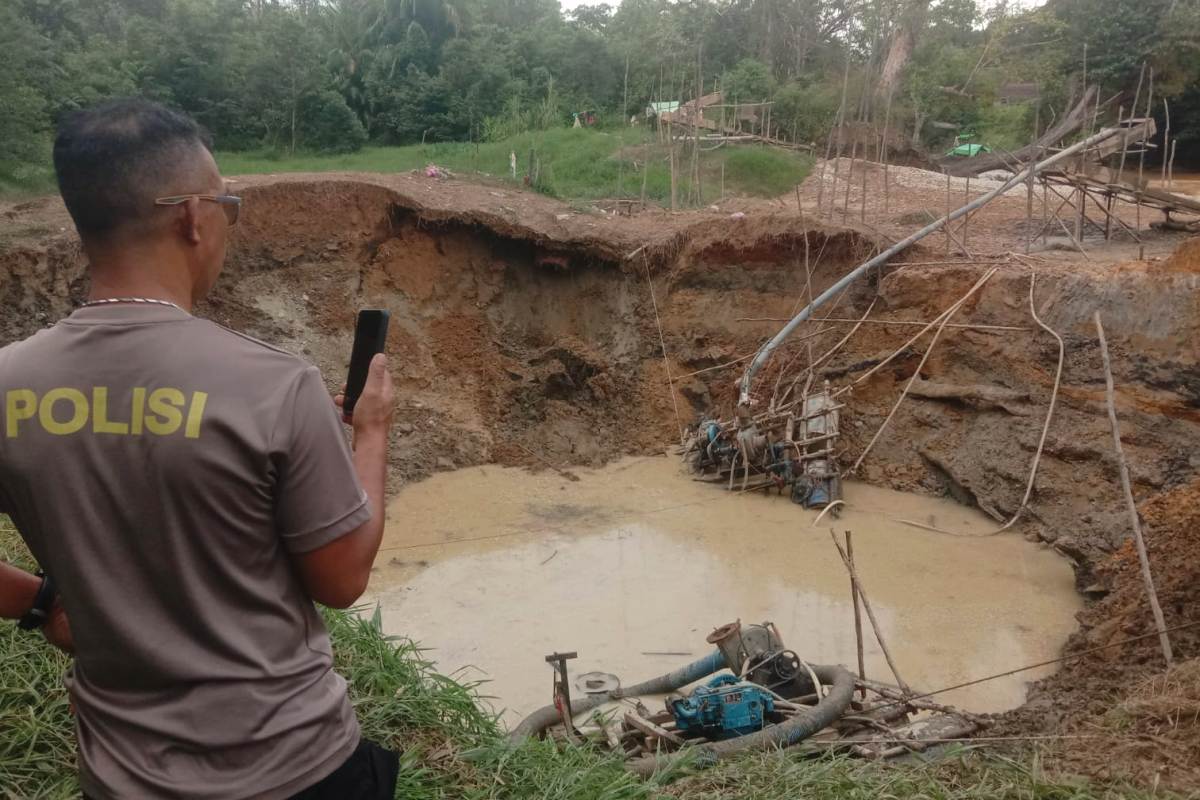Lokasi PETI di Desa Bugang Kecamatan Hulu Gurung yang sudah merenggut tujuh nyawa penambang. 