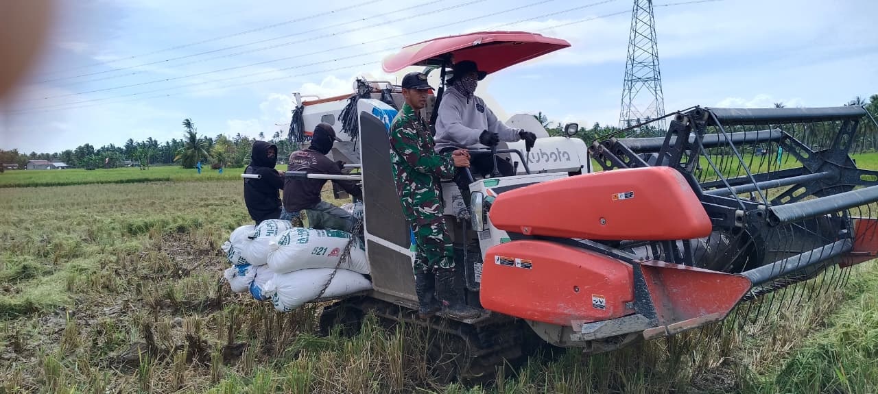 Panen  Gunakan Combine Harvester di Singkawang Barat