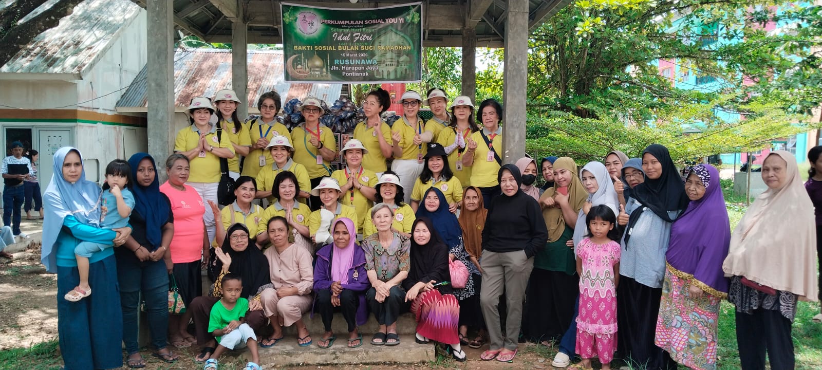 Perkumpulan Sosial You Yi gelar kegiatan berbagi berkah dalam rangka bulan Ramadan dan menyambut Hari Raya Idul Fitri 1447 H, di Rusun Harapan Jaya, Minggu (15/3/2026).