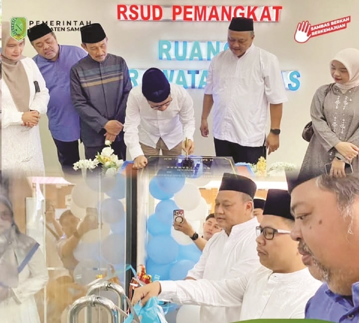 PERESMIAN: Bupati Sambas Satono saat meresmikan Ruang Perawatan Nifas dan silaturahmi Ramadan di RSUD Pemangkat, Sabtu (14/4).