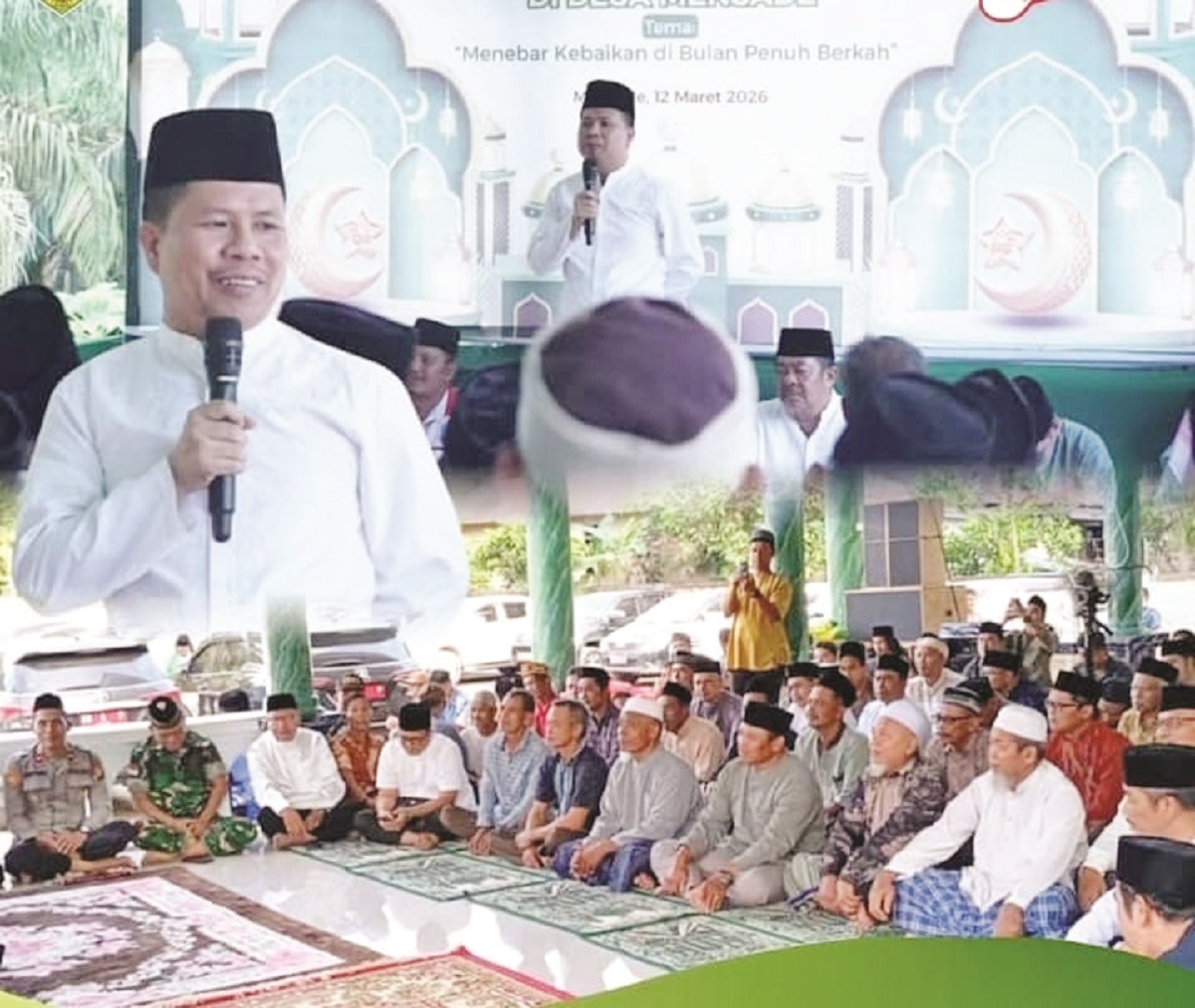 TERAKHIR: Bupati Sambas Satono saat Safari Ramadan di Masjid Nurul Iman, Desa Mensade, Kecamatan Subah, Kamis (12/3).