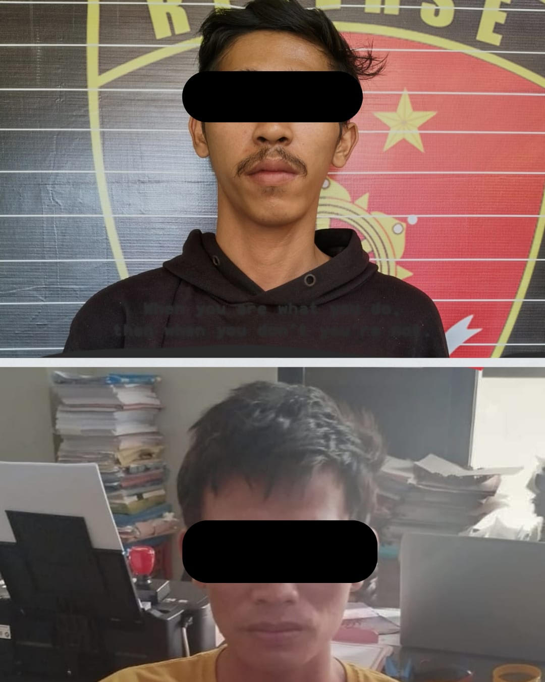 TERSANGKA: Dua tersangka curat di Gang Bambu Runcing, Kelurahan Roban yang diamankan petugas.