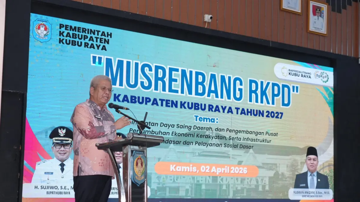 MUSRENBANG: Sekda Provinsi Kalbar,Harisson saat hadir pada acara Musyawarah Rencana Pembangunan RKPD Kabupaten Kubu Raya Tahun 2027. (Adpim pemprov Kalbar)